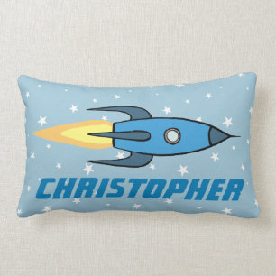 Coussin Rectangle Garçons personnalisés bleus d'espace