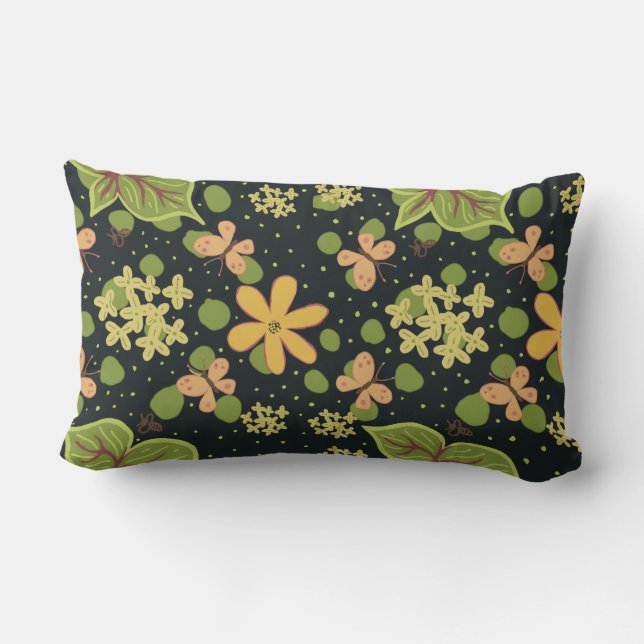 Coussin Rectangle garden greens (Verso)