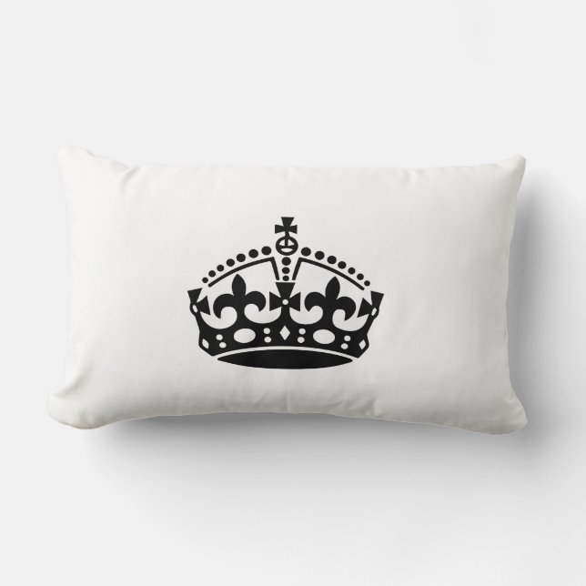 Coussin Rectangle Gardez calme couronne noire (Recto)