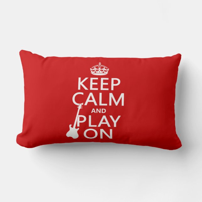 Coussin Rectangle Gardez le calme et le jeu sur (guitare) (toute (Recto)