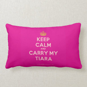 Coussin Rectangle Gardez le calme et portez mon carreau de diadème