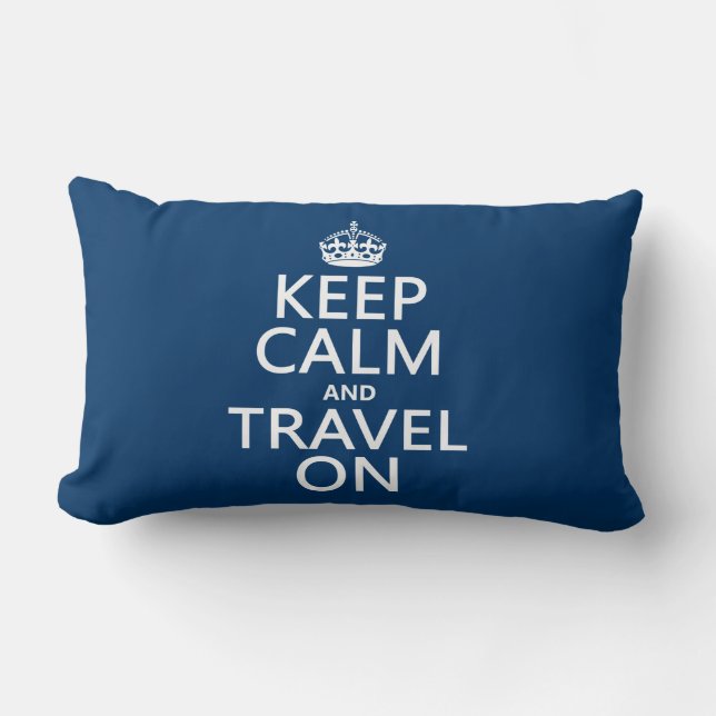 Coussin Rectangle Gardez le calme et voyagez dessus (Recto)