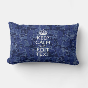 Coussin Rectangle Gardez votre texte calme sur un camouflage numériq