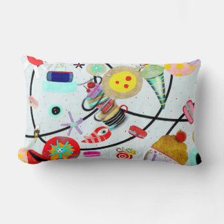 Coussin Rectangle Gâteau de glace sucré aux pois de oiseau