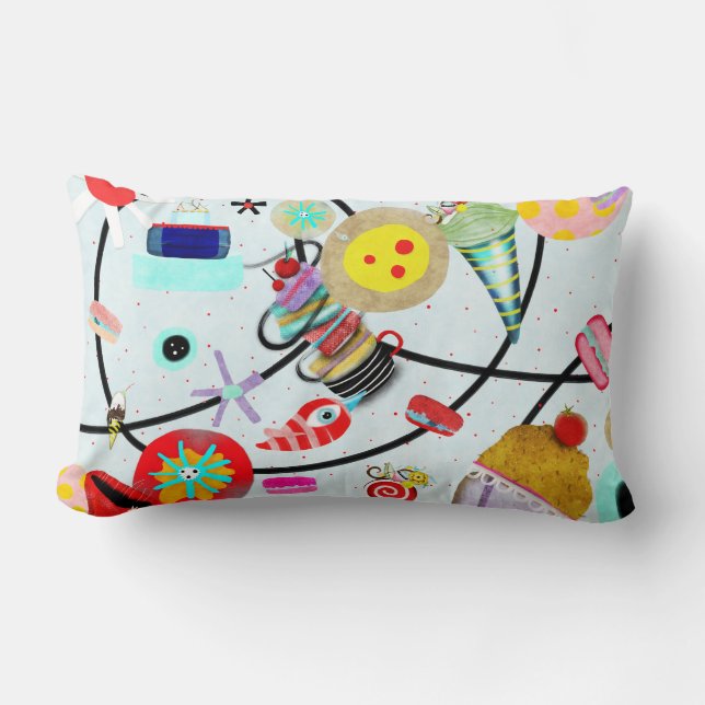 Coussin Rectangle Gâteau de glace sucré aux pois de oiseau (Recto)