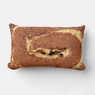 Coussin Rectangle Gâteau roulé à la crème de café au chocolat,