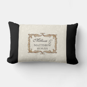 Coussin Rectangle Gatsby Art Déco Nouveau dentelle Faux Gold Tulip