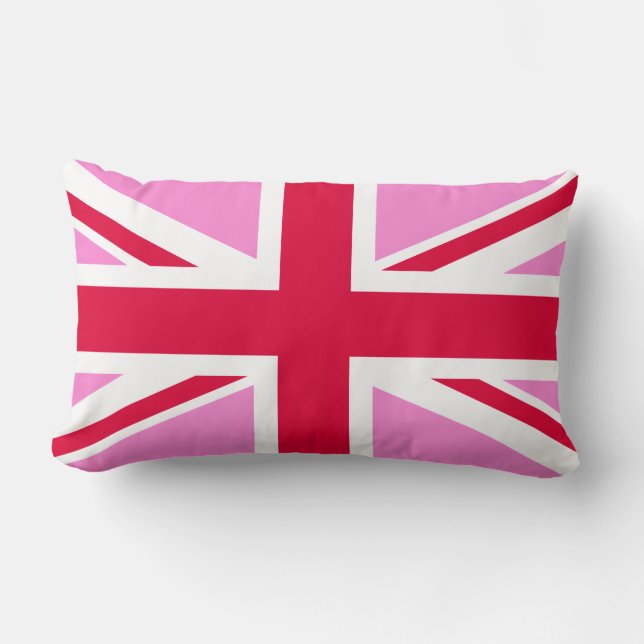 Coussin Rectangle GAY PRIDE britannique (Union Jack rose) (Drapeau b (Recto)