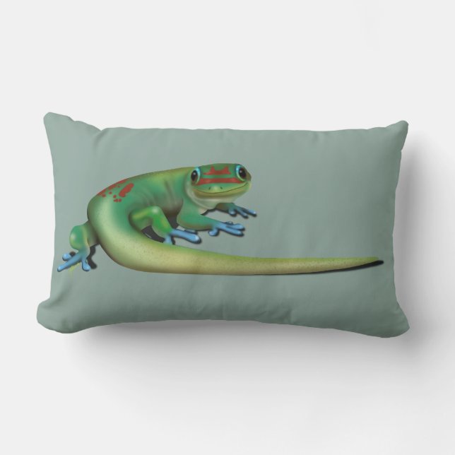 Coussin Rectangle Gecko mignon ( vous me parlez ? Regarder en arrièr (Recto)