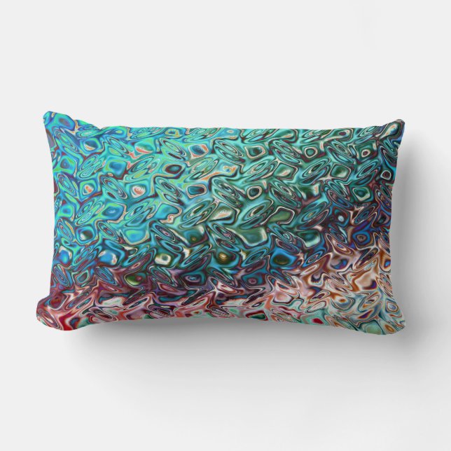 Coussin Rectangle Gel Bleu Liquide Abstrait (Recto)