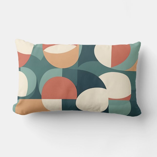 Coussin Rectangle Gemini said Retro Geometric Semicircle Pillow (Recto)