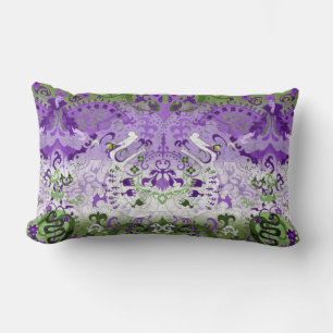Coussin Rectangle Genderqueer Dragon Damask - Genderqueer Pride Drap