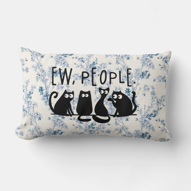 Coussin Rectangle Gens dégueu Chats mignons Chats noirs (Recto)