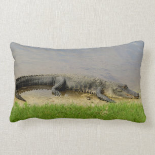 Coussin Rectangle Gentil et tranquille. Alligator de la Floride