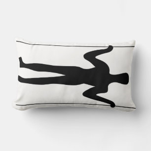 Coussin Rectangle Géoglyphe noir et blanc Long man Art ancien