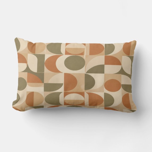Coussin Rectangle Geometric Earthy Tones Pillow (Recto)