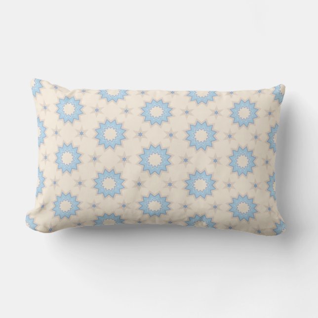 Coussin Rectangle Géométrie Blue Starburst (Recto)