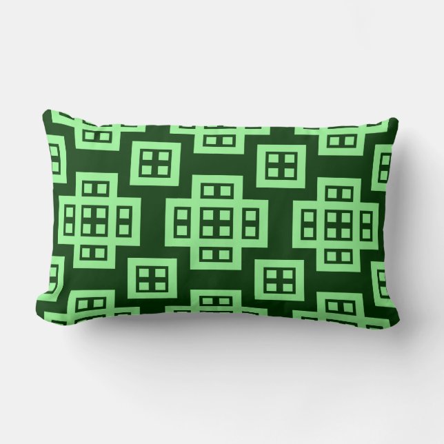 Coussin Rectangle Géométrique 030614 - Vert menthe sur Dk Forest Gre (Recto)