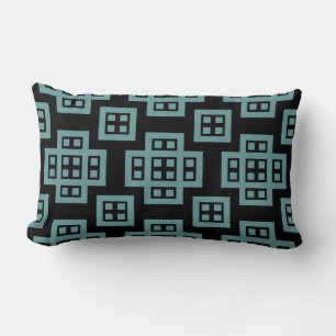 Coussin Rectangle Géométrique 030614 - Vert océanique sur noir