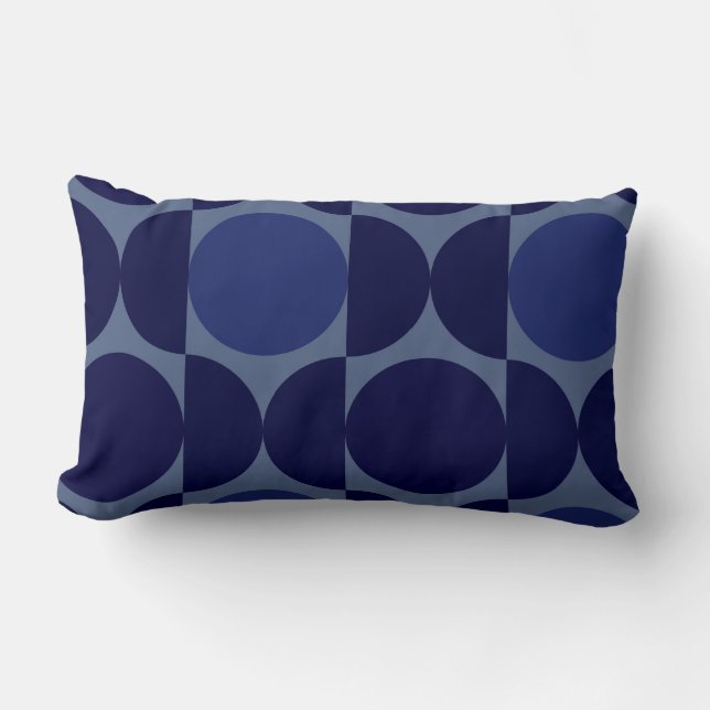 Coussin Rectangle Géométrique bleu rétro (Recto)