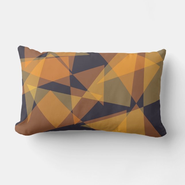 Coussin Rectangle Géométrique, cool, tendance, moderne, triangles si (Recto)