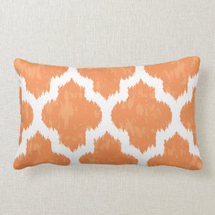 Coussin Rectangle Géométrique moderne classique orange d'Ikat
