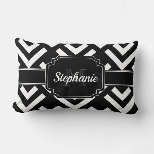 Coussin Rectangle Géométrique noir et blanc
