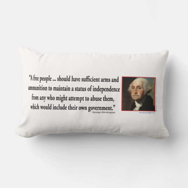 Coussin Rectangle George Washington sur les droits à l'arme à feu (Recto)