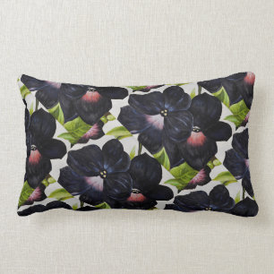 Coussin Rectangle Georgia O'Keefe 1925 Pétunias noir et pourpre