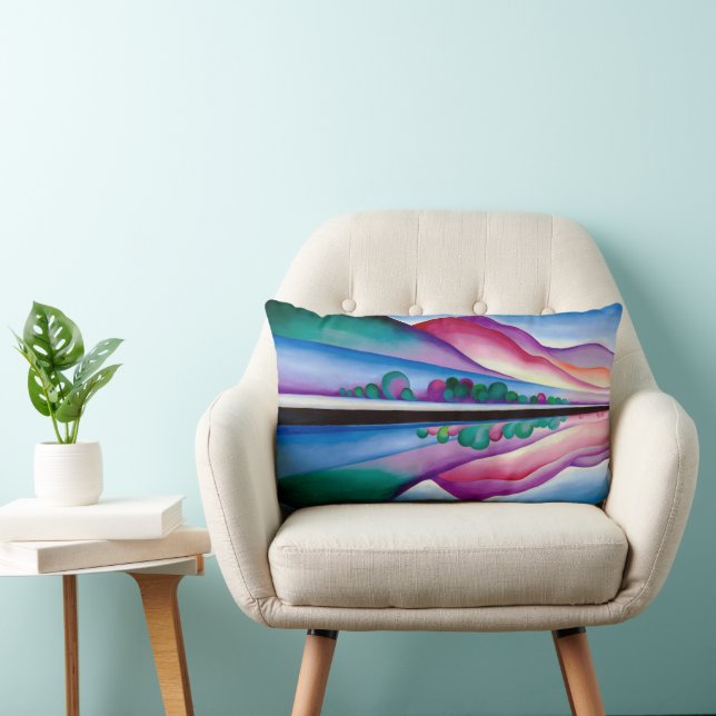 Coussin Rectangle Georgia O'Keeffe, Lake George Reflection (1921) (Chaise)
