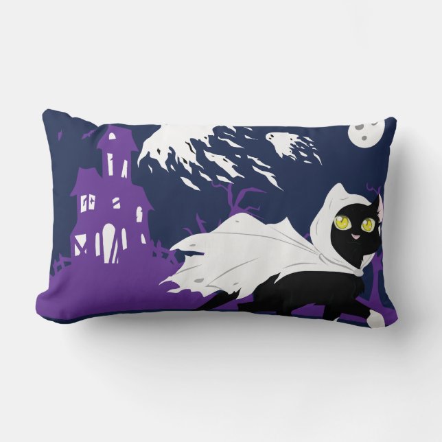 Coussin Rectangle Ghost kitty (Recto)