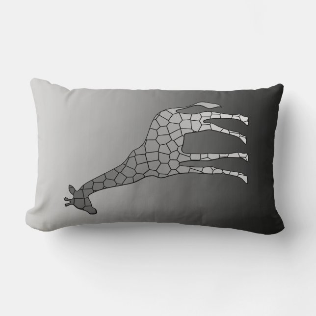 Coussin Rectangle Girafe géométrique moderne, gris argenté / gris (Recto)