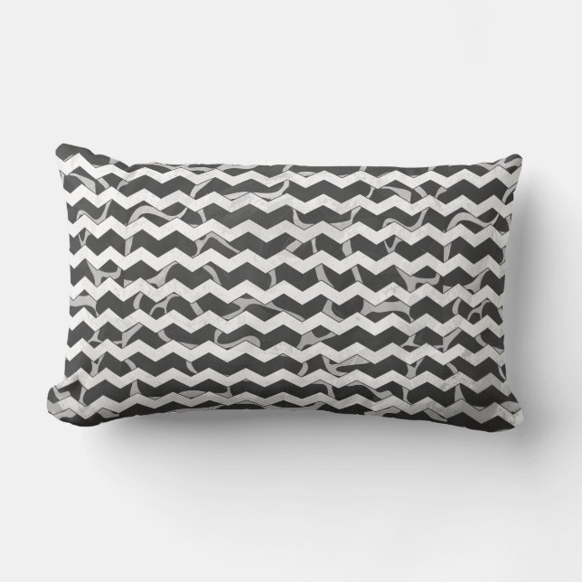 Coussin Rectangle Giraffe noir et gris Chevron Motif (Recto)