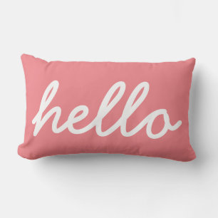 Coussin Rectangle Girly Hello Typographie
