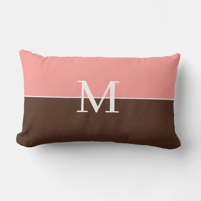 Coussin Rectangle Girly pink &brown monogram (Recto)