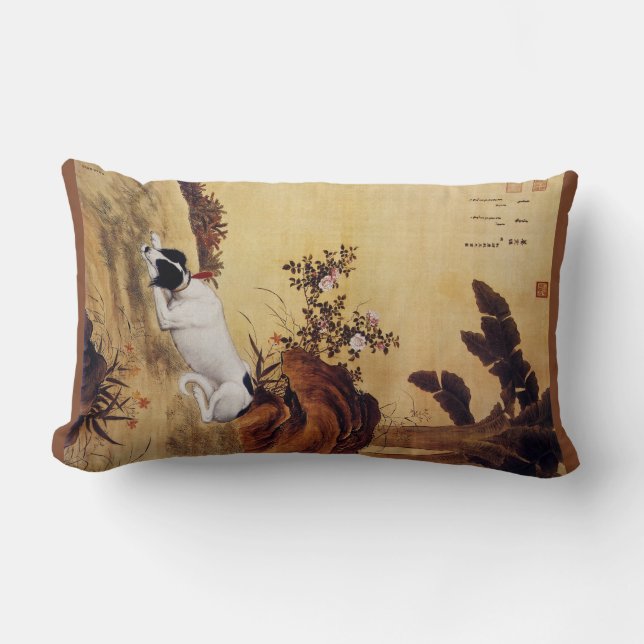 Coussin Rectangle ~ Giuseppe Castiglione~ de lévrier de ~ de 蓦空鹊 de (Recto)