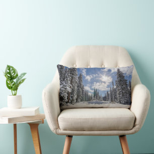 Coussin Rectangle Glace et neige Sunrise Winter Snow Alberta, Cana