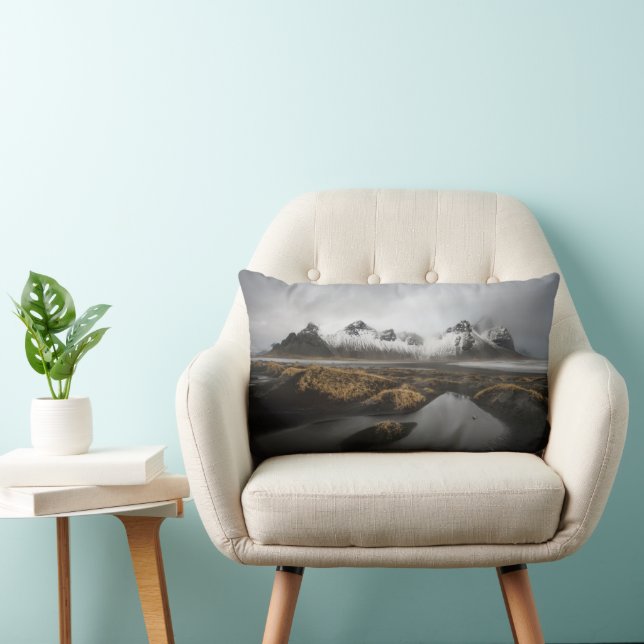 Coussin Rectangle Glace et neige | Vestrahorn Mountain, Islande (Chaise)