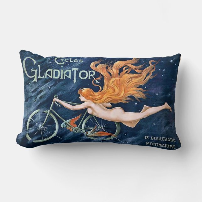 Coussin Rectangle Gladiateur de cycles par le cru de Georges Massias (Recto)