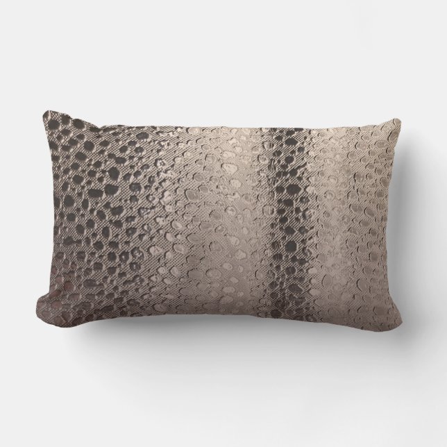 Coussin Rectangle Glam Moderne Abstrait Argent Rose Doré (Recto)