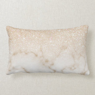 Coussin Rectangle Glamorous Gold White Glitter ombre