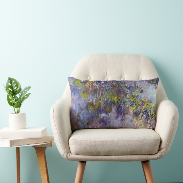Coussin Rectangle Glycines (moitié gauche) de Claude Monet (Chaise)