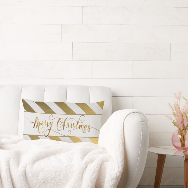 Coussin Rectangle Gold Accent, Joyeux Noël (Canapé)