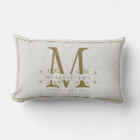 Gold Famille Monogramme nouvellement mariée Elegan