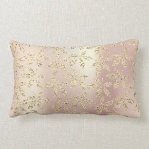 Coussin Rectangle Gold Foxier Rose Gold Rose Feuilles en laiton méta