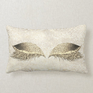Coussin Rectangle Gold Sepia Parties scintillant Blanc Glam Make Up