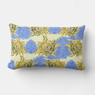 Coussin Rectangle Golden Flowers par Alexandra Cook