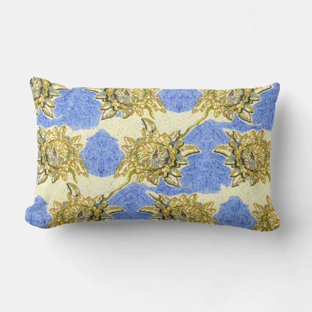 Coussin Rectangle Golden Flowers par Alexandra Cook (Recto)