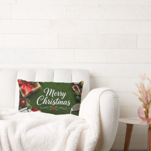 Coussin Rectangle Golf de Noël sur gazon vert