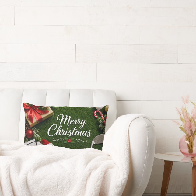Coussin Rectangle Golf de Noël sur gazon vert (Canapé)
